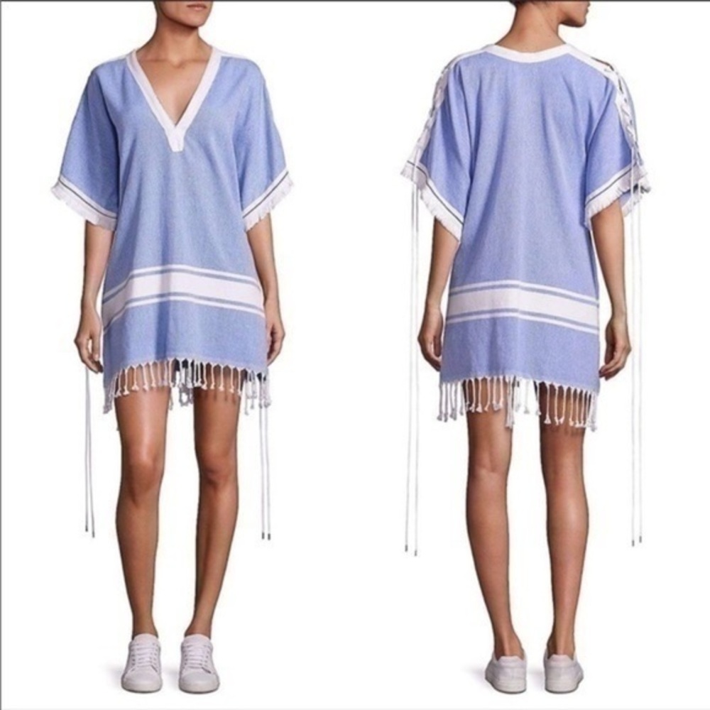 KOZA Melissa Textured Cotton Caftan Tunic Size Large